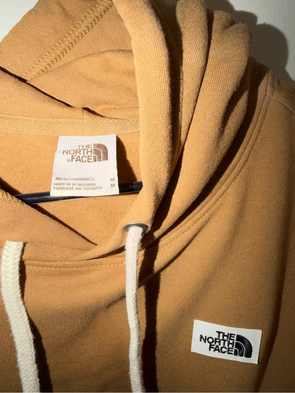 The North Face Men's Tan Pullover Hoodie with Logo Patch